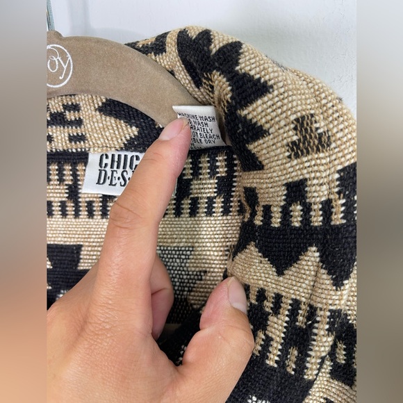 Vintage Chico’s Design Textured Weaved Western Hippie Jacket Size 1/M - Picture 3 of 7